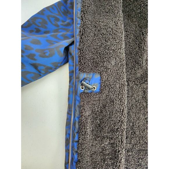 Stella McCartney Kids Jacket Size 14 Years Blue Animal Print Hearts Sherpa Lined - Picture 11 of 12